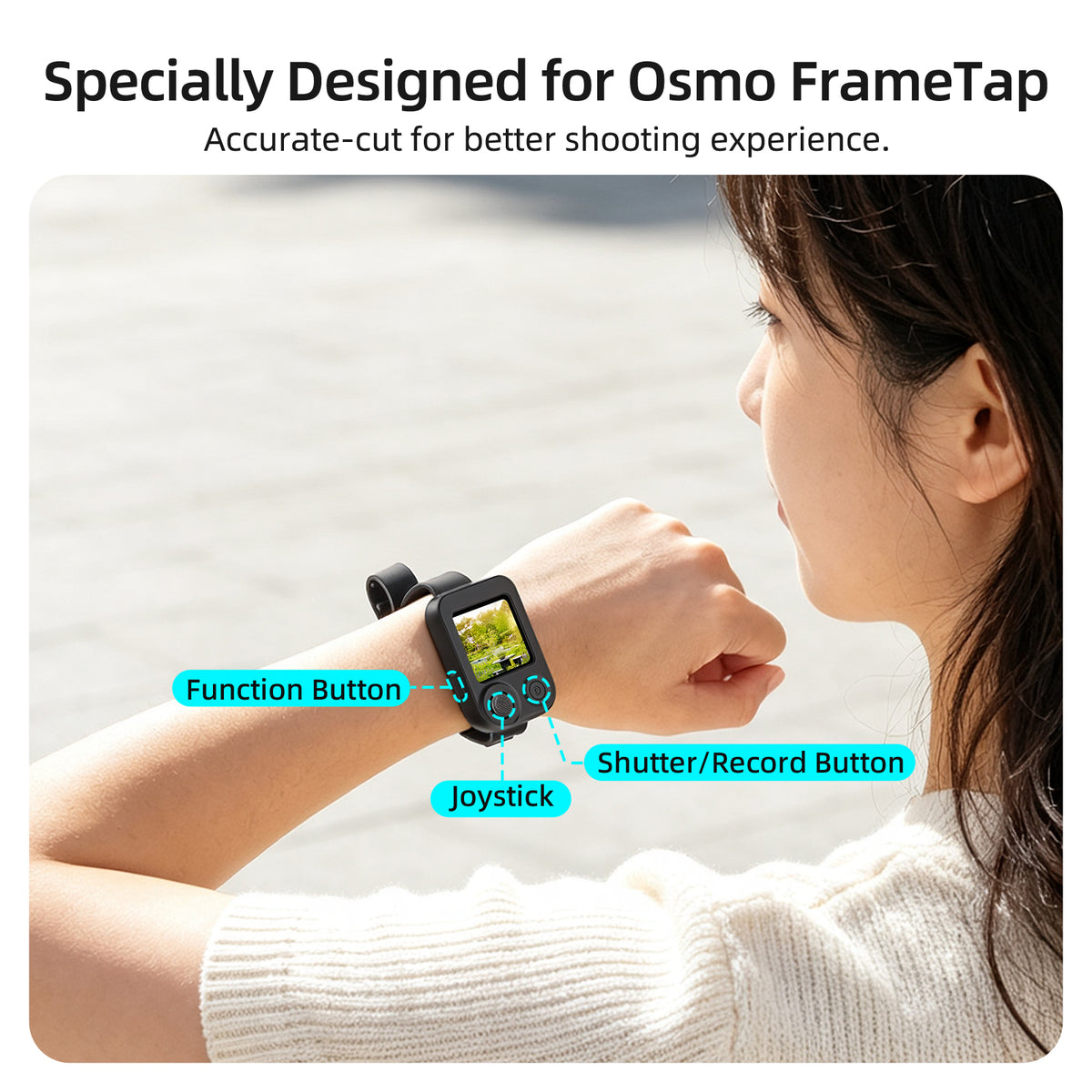 SUNNYLIFE OP4-ZD268 Silicone Strap Case for DJI Osmo Mobile 8P / Osmo Pocket 4P Viewfinder Remote Strap Case