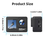 F303AATR 5K Ultra HD Dual Screen Sports Camera EIS Mini Dash Cam with Waterproof Case