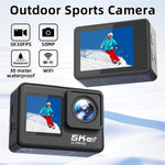 F303AATR 5K Ultra HD Dual Screen Sports Camera EIS Mini Dash Cam with Waterproof Case