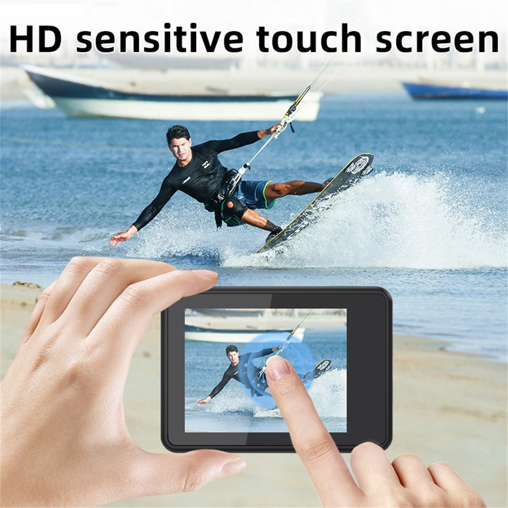 F303AATR 5K Ultra HD Dual Screen Sports Camera EIS Mini Dash Cam with Waterproof Case