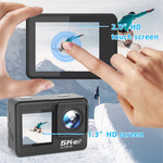F303AATR 5K Ultra HD Dual Screen Sports Camera EIS Mini Dash Cam with Waterproof Case