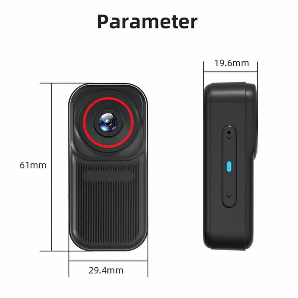 FF006 1.47 Inch HD Screen Thumb Camera with Magnetic Charging Case First Person View Vlogging Mini Camera