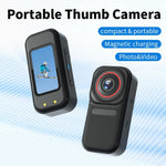 FF006 1.47 Inch HD Screen Thumb Camera with Magnetic Charging Case First Person View Vlogging Mini Camera
