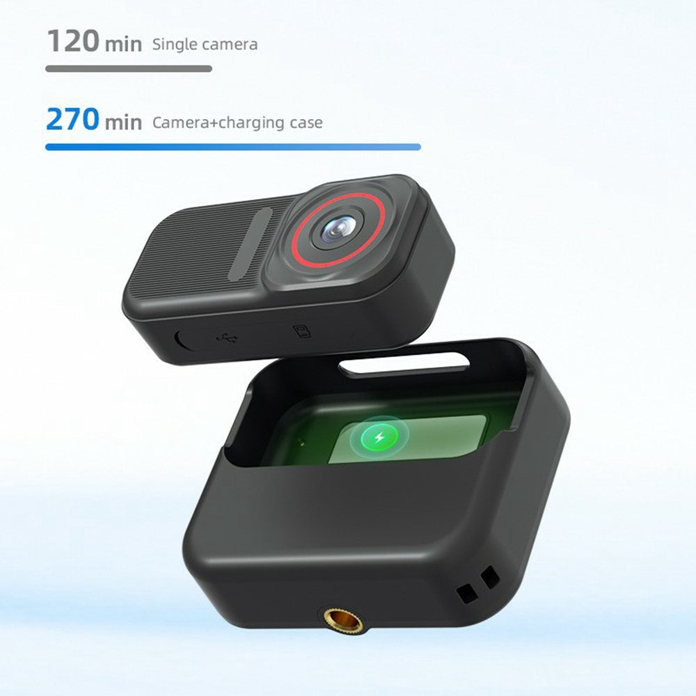 FF006 1.47 Inch HD Screen Thumb Camera with Magnetic Charging Case First Person View Vlogging Mini Camera
