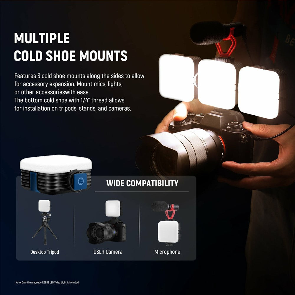 NEEWER RGB62 Magnetic RGB Video Light 360 Degree Full Color LED Camera Light