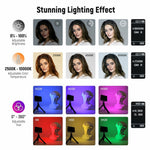 NEEWER SL90 Aluminum Alloy RGB Panel Video Light 18 Light Scenes Camera Light for YouTube TikTok