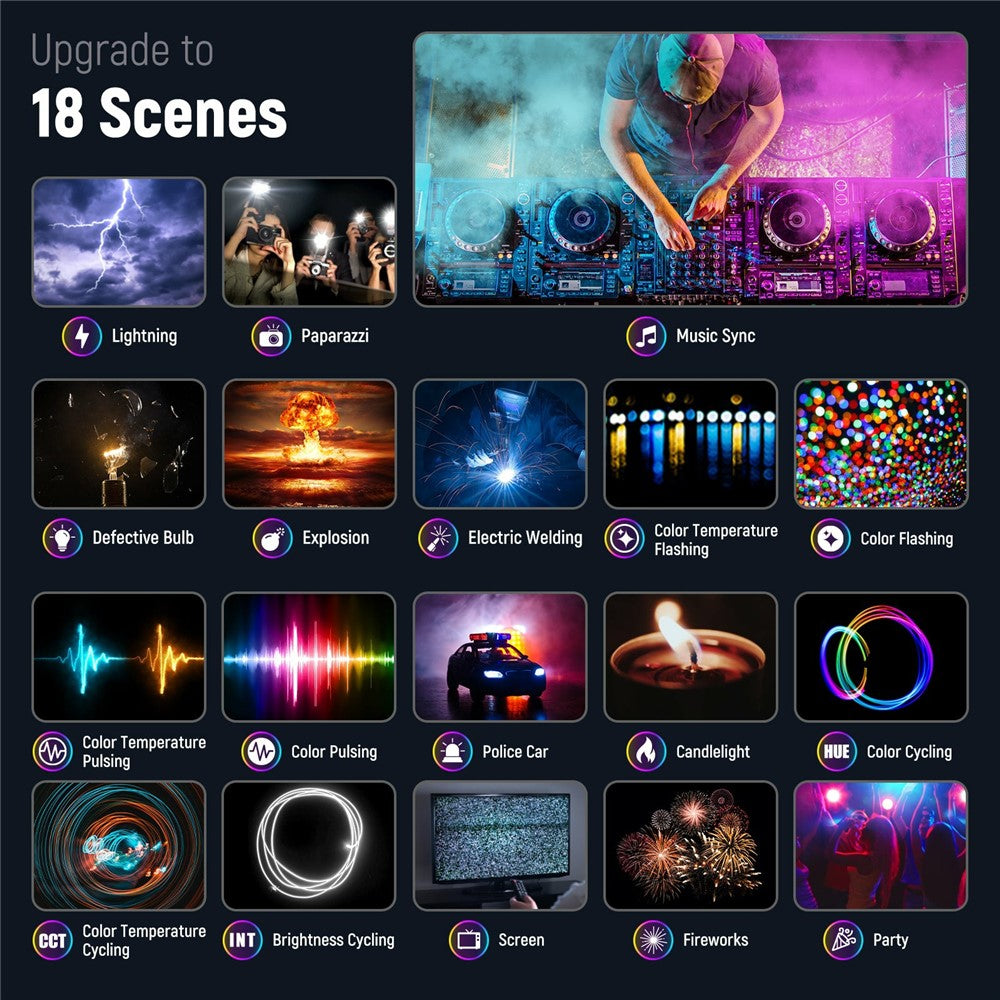 NEEWER SL90 Aluminum Alloy RGB Panel Video Light 18 Light Scenes Camera Light for YouTube TikTok