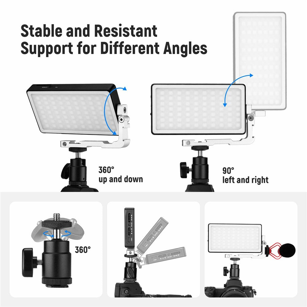 NEEWER SL90 Aluminum Alloy RGB Panel Video Light 18 Light Scenes Camera Light for YouTube TikTok