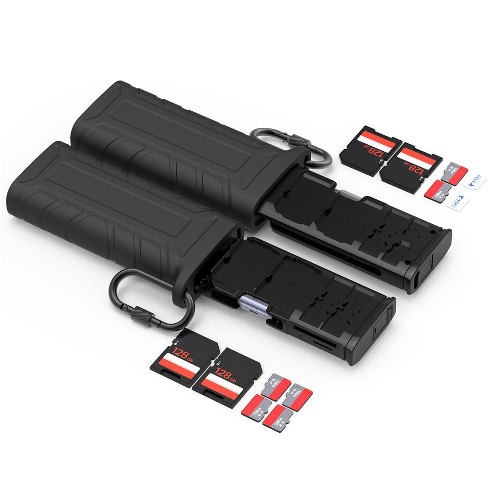 High-Speed Card Reader Portable Storage Box for SD / TF Cards Action Camera Phone Tablet Data Transfer