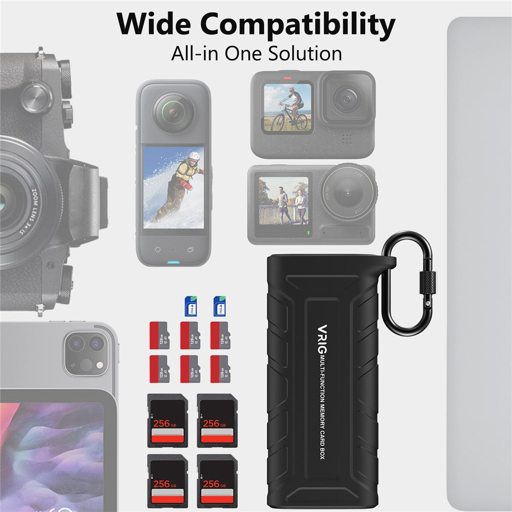 High-Speed Card Reader Portable Storage Box for SD / TF Cards Action Camera Phone Tablet Data Transfer