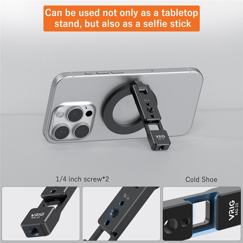 VRIG MG-26 Compatible with MagSafe Magnetic Portable Stand Foldable Aluminum Alloy Mount