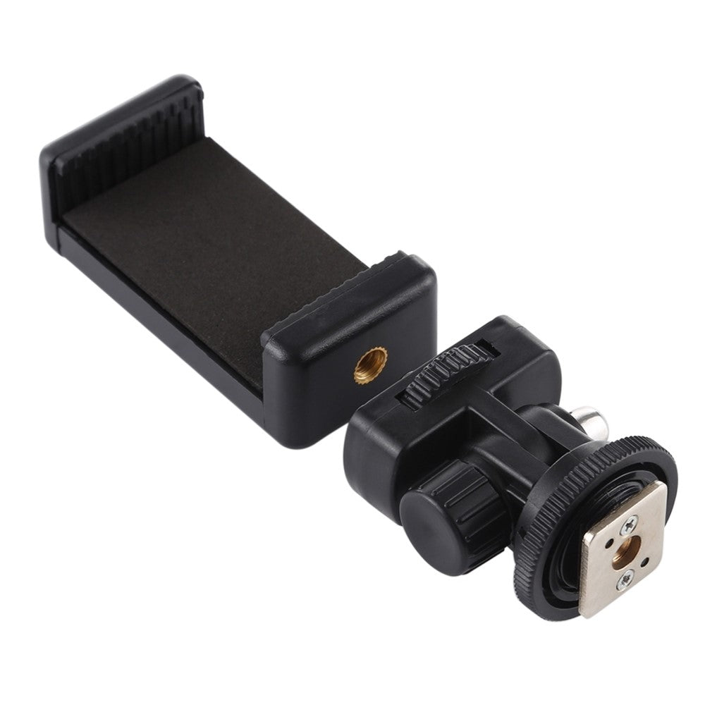 PULUZ PU417 1 / 4 Screw Hole Tripod Cold Shoe Mount Gimbal with Phone Clamp