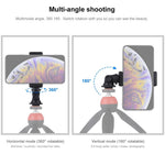 PULUZ PU417 1 / 4 Screw Hole Tripod Cold Shoe Mount Gimbal with Phone Clamp