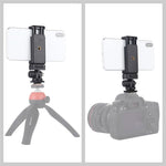 PULUZ PU417 1 / 4 Screw Hole Tripod Cold Shoe Mount Gimbal with Phone Clamp