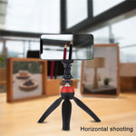 PULUZ PU417 1 / 4 Screw Hole Tripod Cold Shoe Mount Gimbal with Phone Clamp