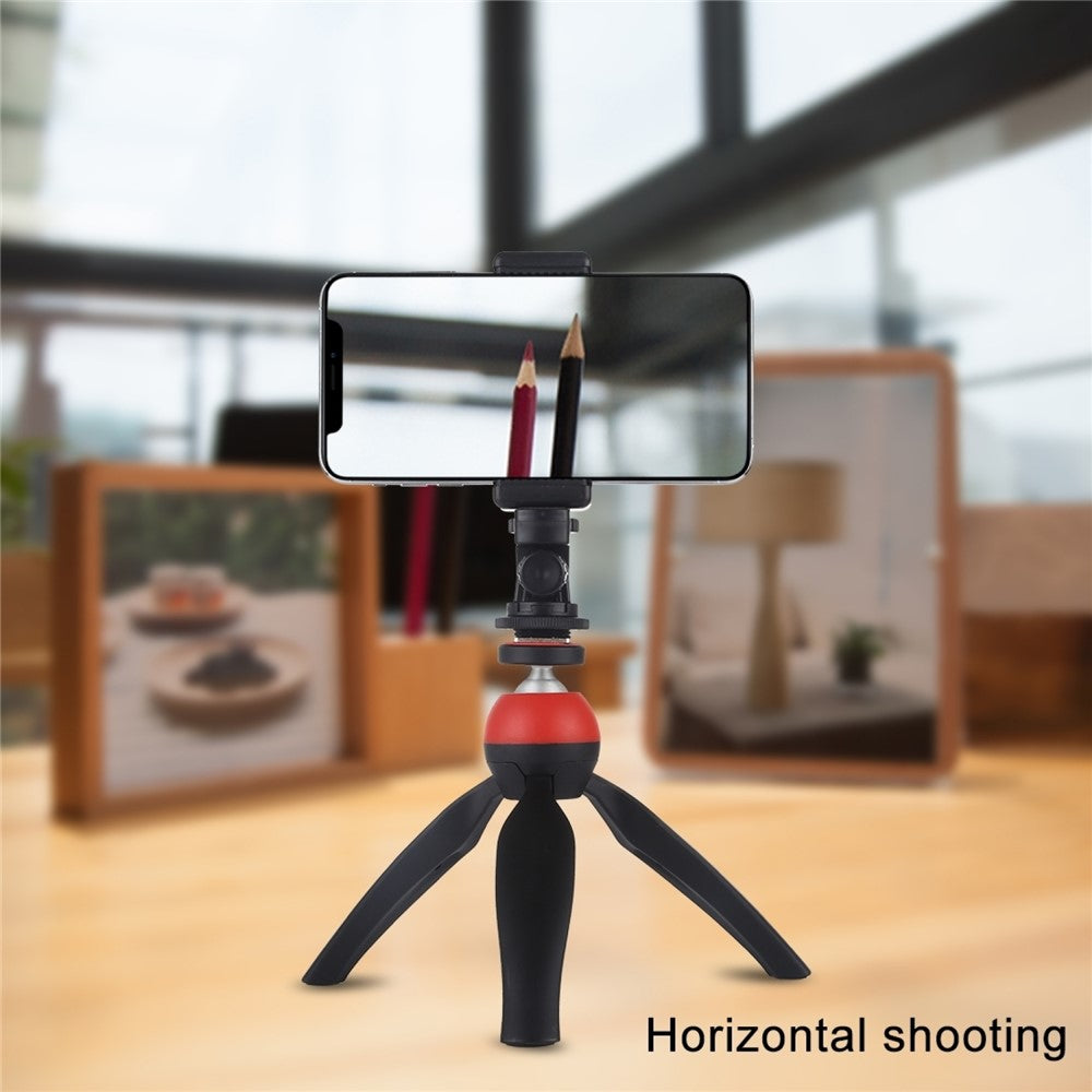 PULUZ PU417 1 / 4 Screw Hole Tripod Cold Shoe Mount Gimbal with Phone Clamp