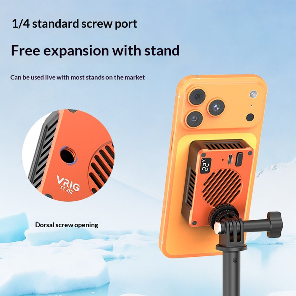 VRIG TT-02 10W TEC Semiconductor Cooler Digital Display Magnetic Cooling Fan for Camera Phone