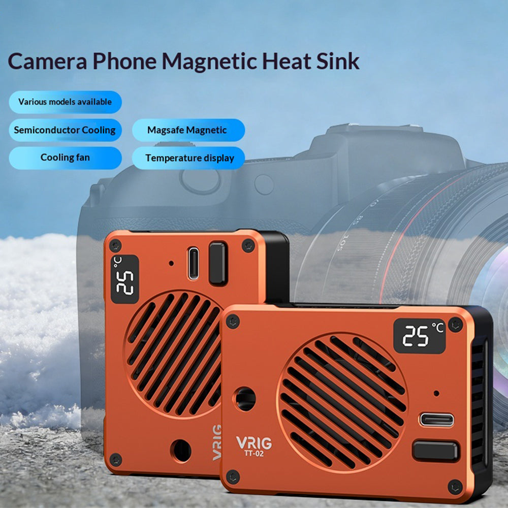 VRIG TT-02 10W TEC Semiconductor Cooler Digital Display Magnetic Cooling Fan for Camera Phone