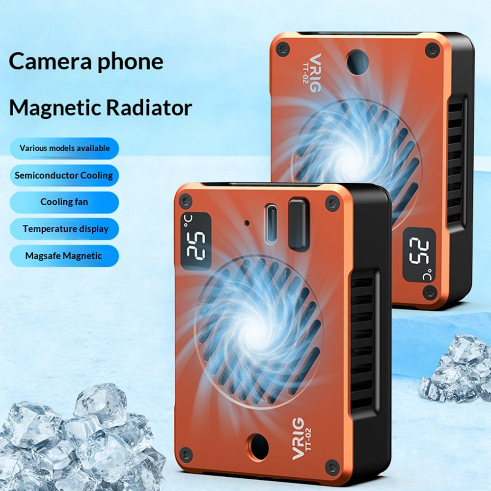 VRIG TT-02 10W TEC Semiconductor Cooler Digital Display Magnetic Cooling Fan for Camera Phone