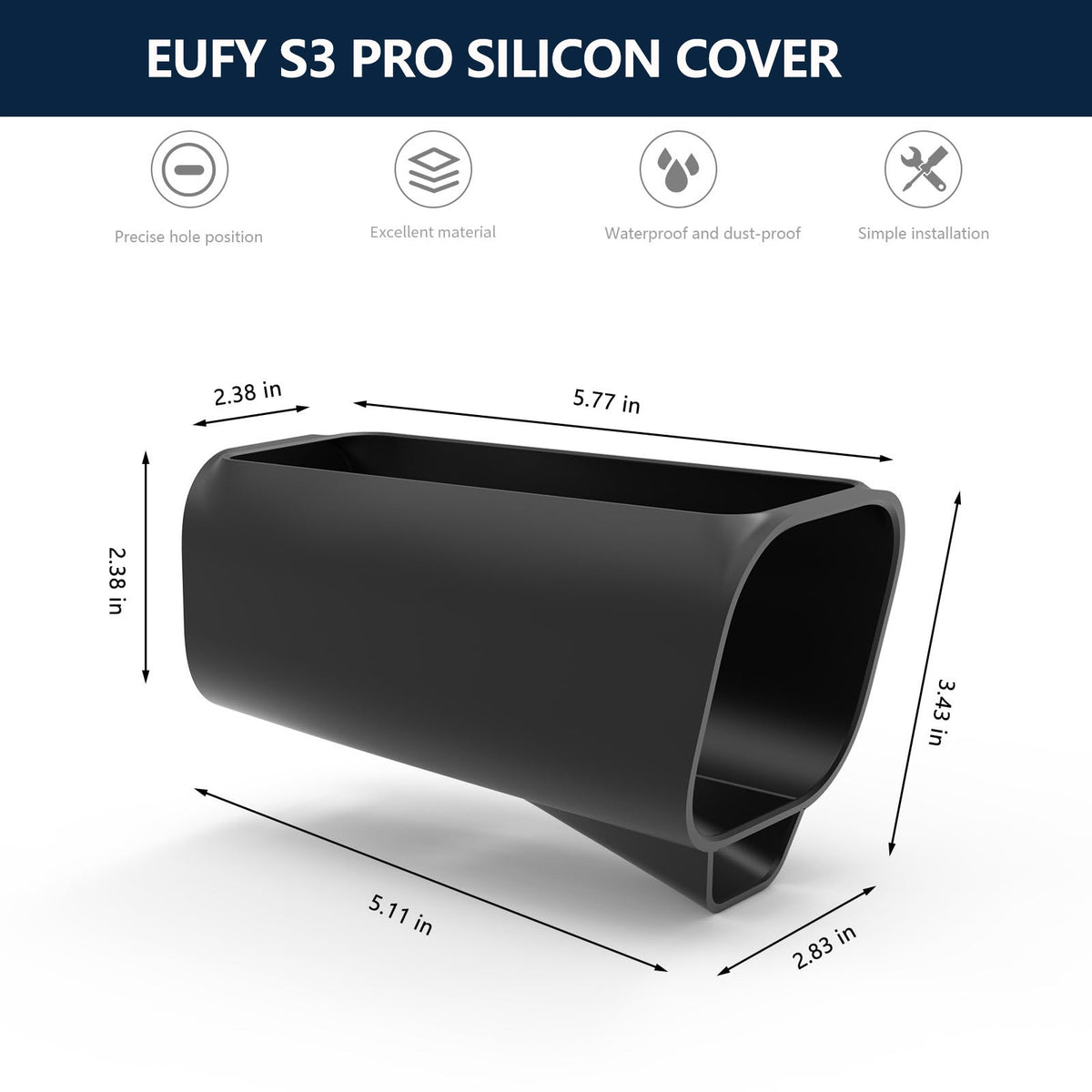 For EufyCam S3 Pro Silicone Case Security Camera Weatherproof Outdoor Protective Cover
