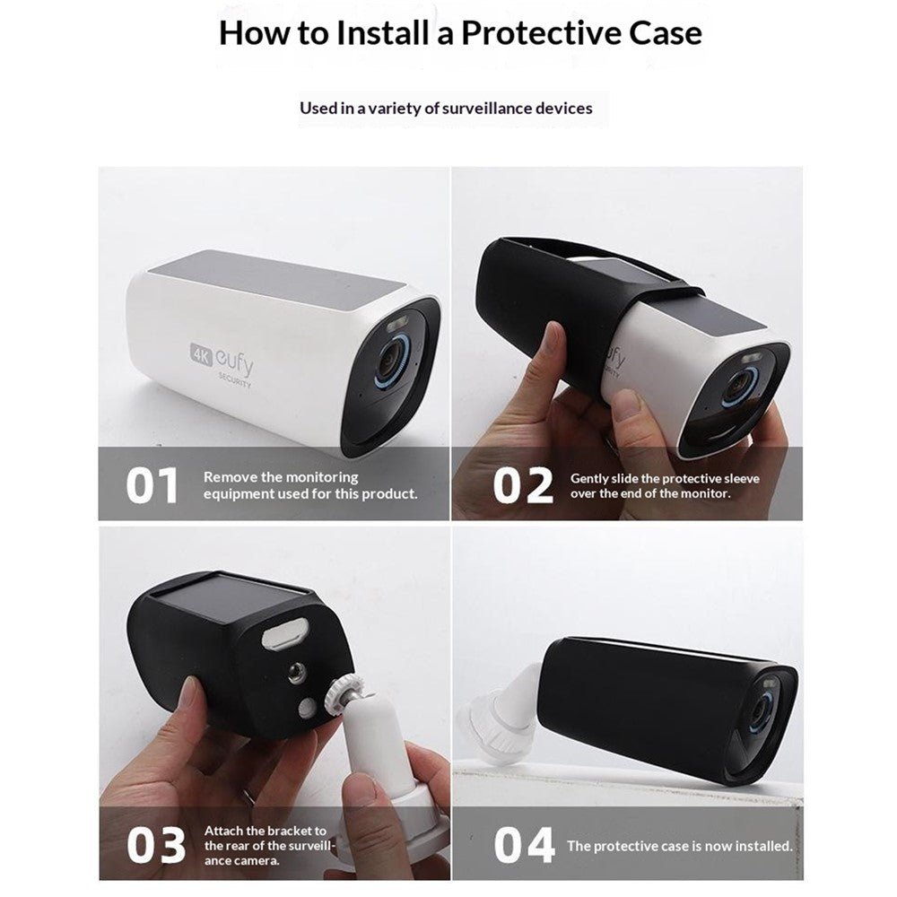 Silicone Case for EufyCam 3 Shockproof Protective Cover Outdoor Camera Housing