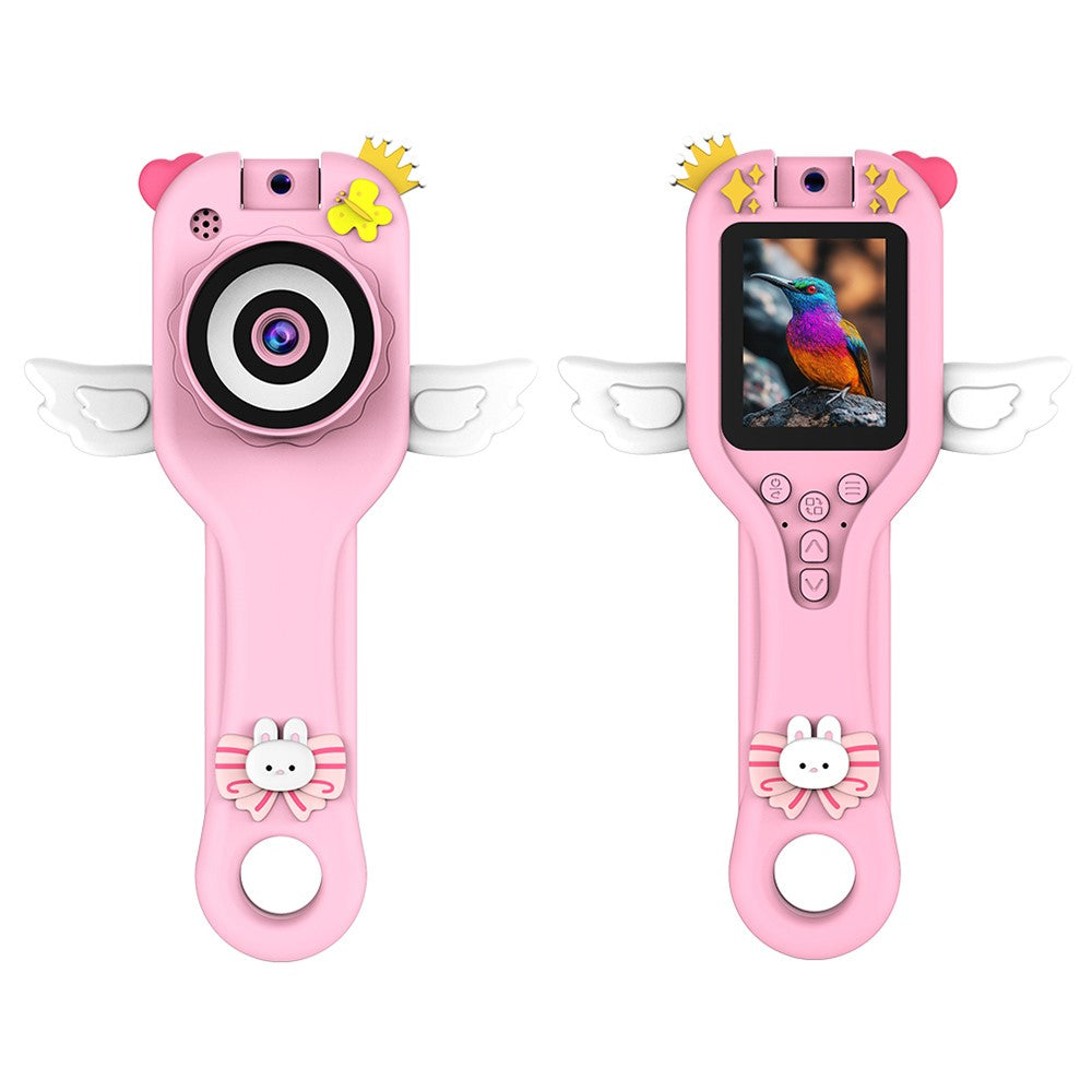 HY-F1 Cartoon Design 2.0 Inch Handheld Microscope Camera 500X Magnification Video Recorder for Kids, Style B