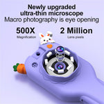 HY-F1 Cartoon Design 2.0 Inch Handheld Microscope Camera 500X Magnification Video Recorder for Kids, Style B