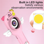 HY-F1 Cartoon Design 2.0 Inch Handheld Microscope Camera 500X Magnification Video Recorder for Kids, Style B