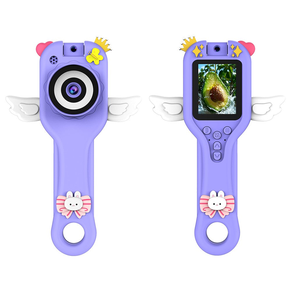 HY-F1 Cartoon Design 2.0 Inch Handheld Microscope for Kids 500X Magnification Video Recorder with 32GB Card + Card Reader, Style B