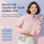 C22 Trådløs Karaoke Højttaler med 2 Magnetiske Mikrofoner Bluetooth-kompatibel 5.1 Bærbart KTV-system med RGB-lys