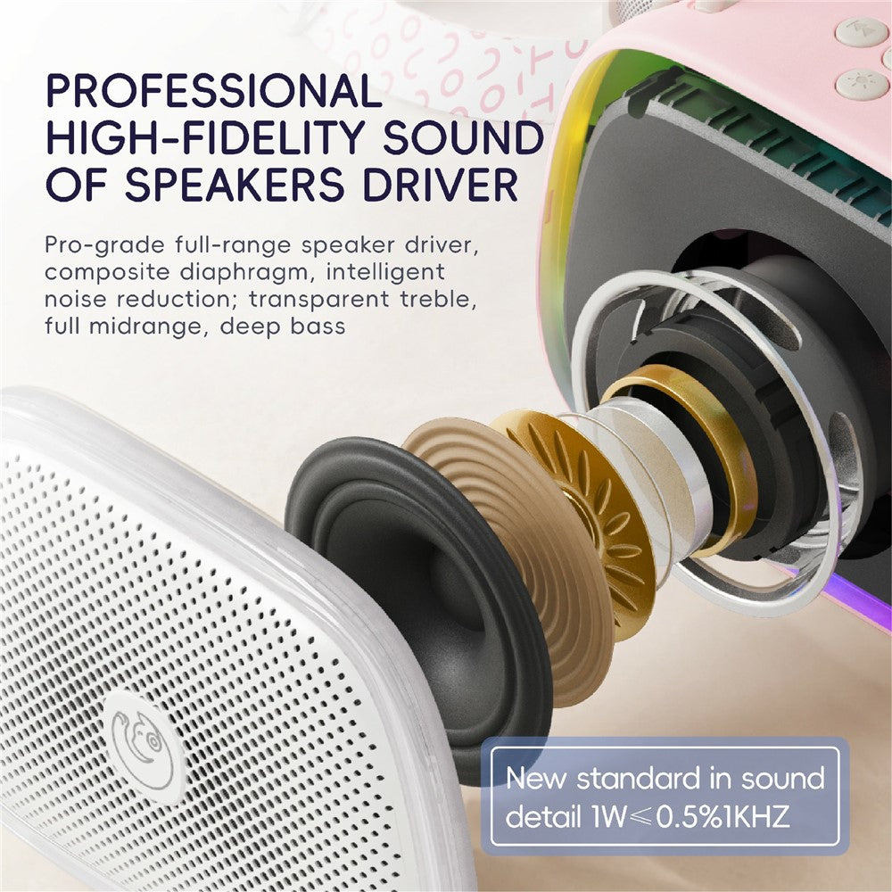 C22 Trådløs Karaoke Højttaler med 2 Magnetiske Mikrofoner Bluetooth-kompatibel 5.1 Bærbart KTV-system med RGB-lys