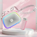 C22 Trådløs Karaoke Højttaler med 2 Magnetiske Mikrofoner Bluetooth-kompatibel 5.1 Bærbart KTV-system med RGB-lys