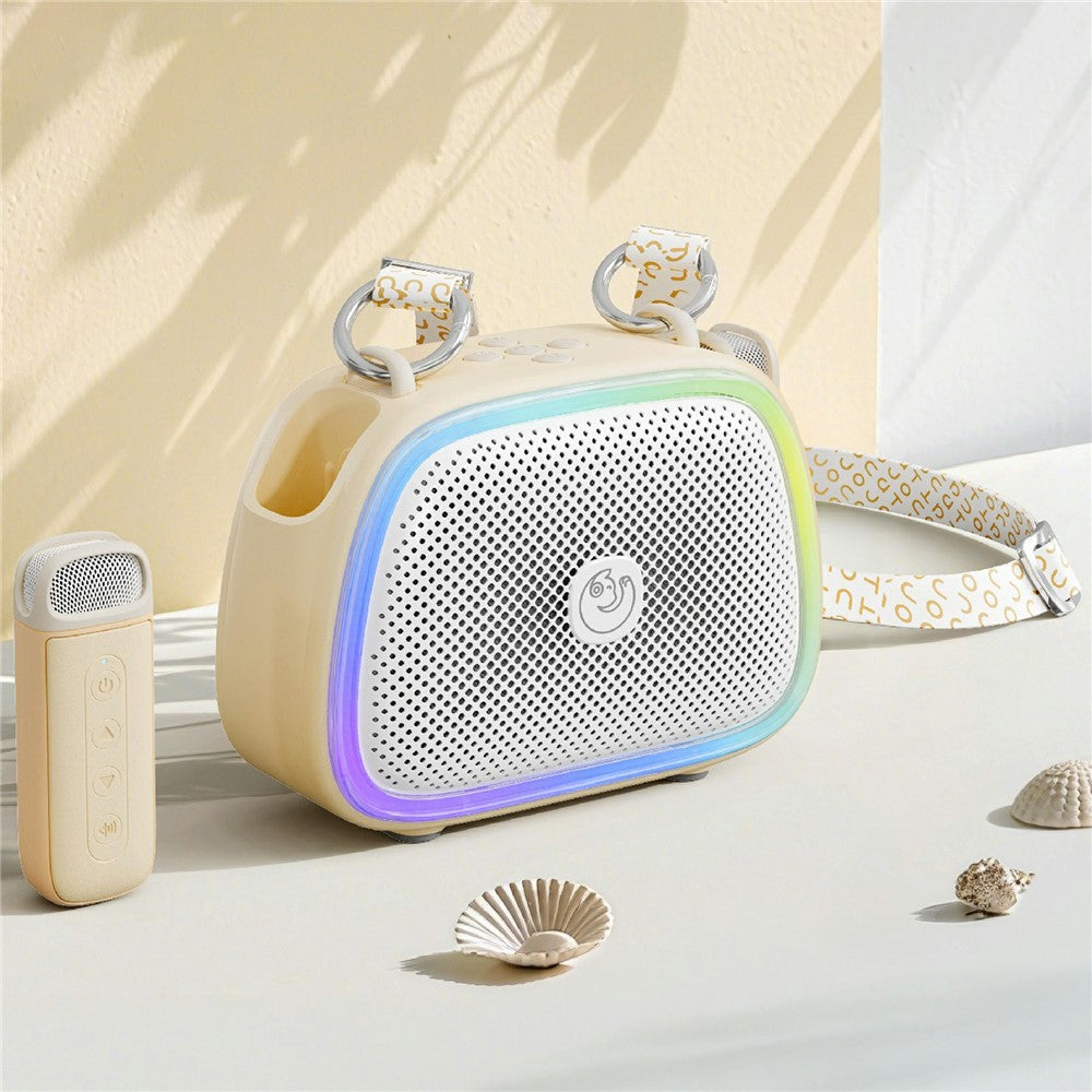 C22 Trådløs Karaoke Højttaler med 2 Magnetiske Mikrofoner Bluetooth-kompatibel 5.1 Bærbart KTV-system med RGB-lys