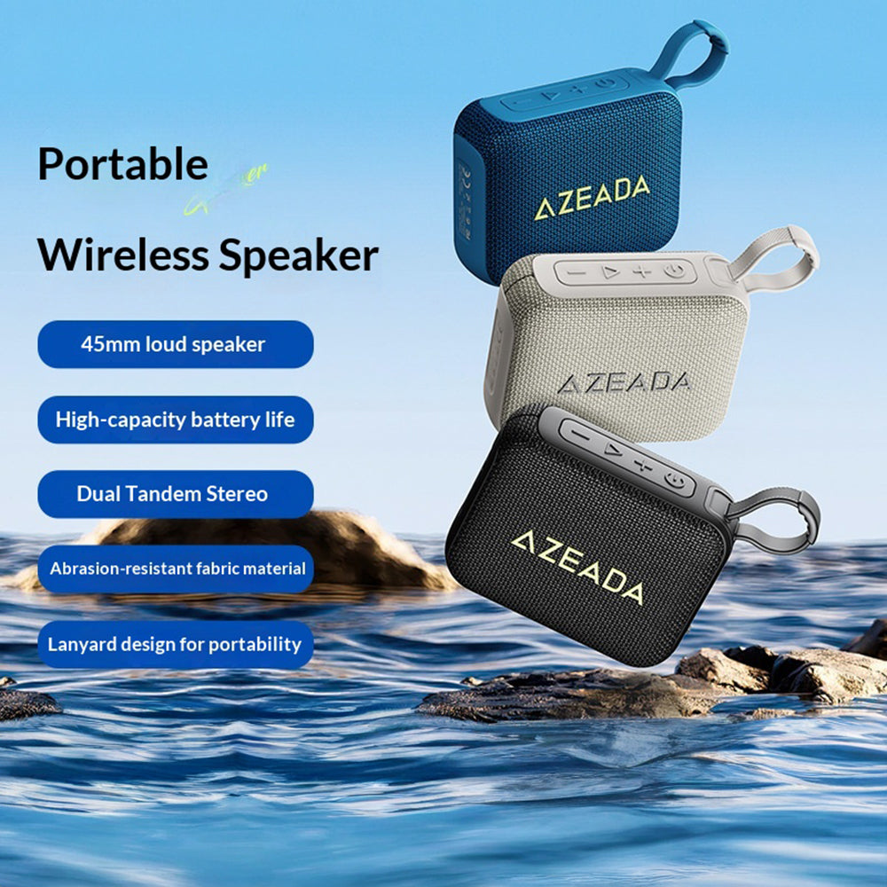 AZEADA AZ-S01 5W TWS Bluetooth-compatible Speaker Waterproof Outdoor Portable Fabric Subwoofer with Lanyard