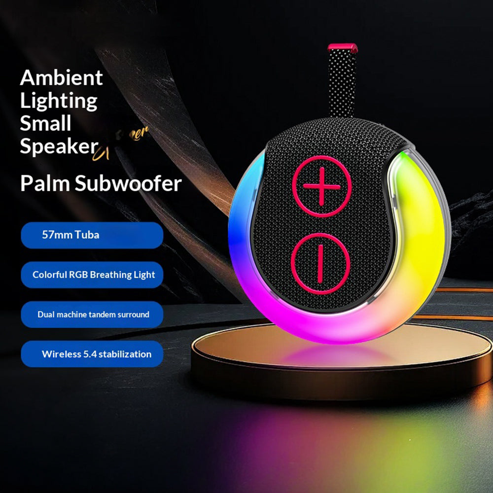 AZEADA S12 IPX5 Vandtæt 7W Bærbar Bluetooth-kompatibel Højttaler RGB-lys Udendørs Trådløs Subwoofer til Rejser