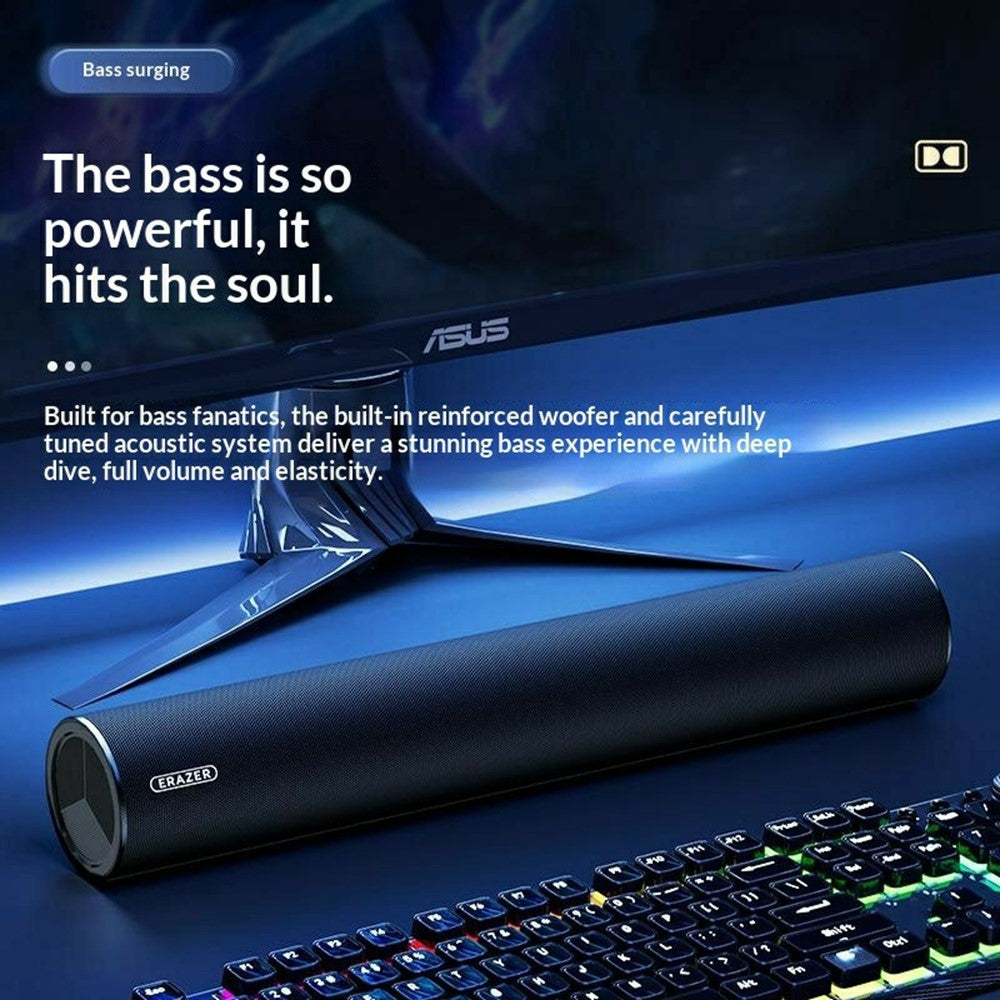 ERAZER W110 Desktop USB-kablet højttaler 3,5 mm lydindgang 6W bærbar højttaler til pc-gaming (investeret af Lenovo)