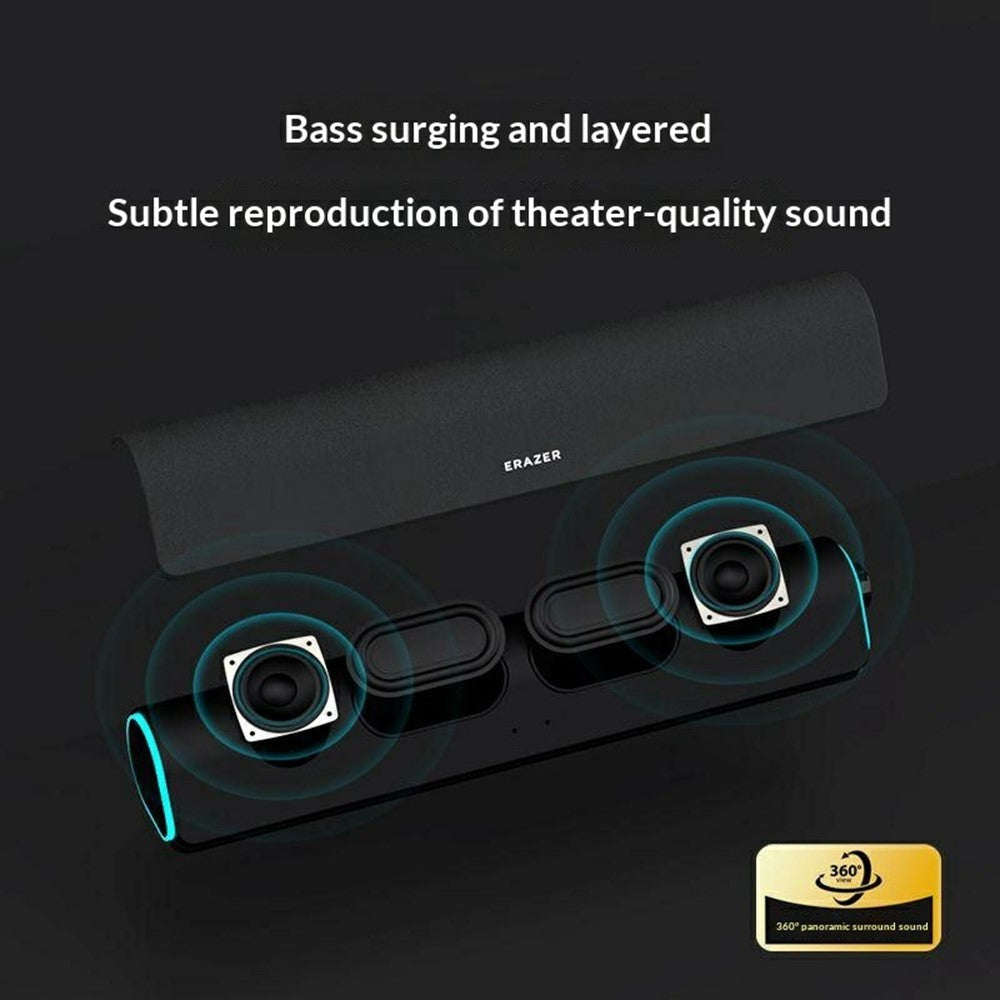 ERAZER W05 Stationära trådanslutna högtalare 6W RGB LED Bluetooth-kompatibel 5.3 Bärbar högtalare med dubbla element för PC-spel (Investerad av Lenovo)