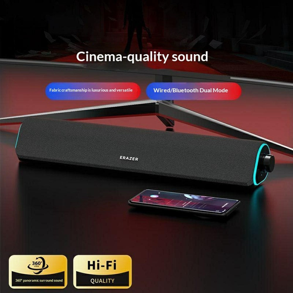 ERAZER W05 Stationära trådanslutna högtalare 6W RGB LED Bluetooth-kompatibel 5.3 Bärbar högtalare med dubbla element för PC-spel (Investerad av Lenovo)