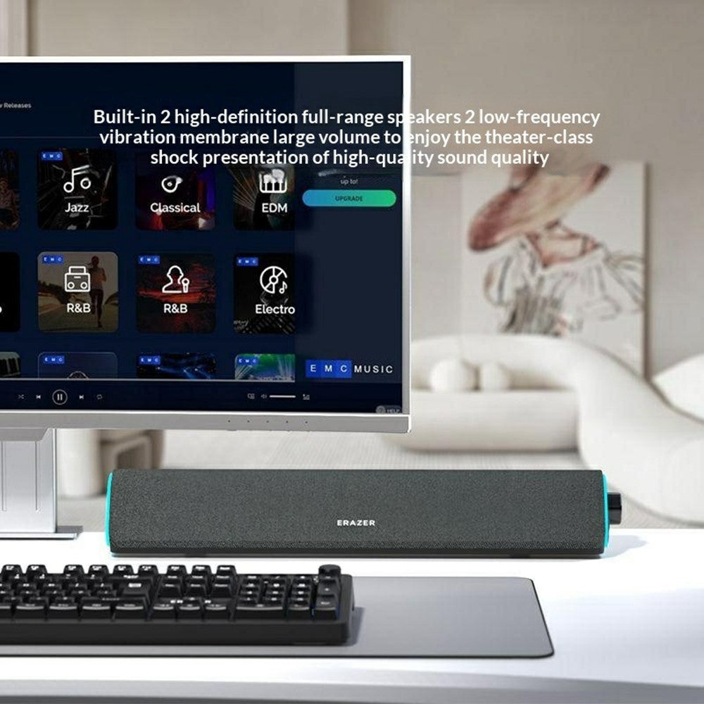ERAZER W05 Stationära trådanslutna högtalare 6W RGB LED Bluetooth-kompatibel 5.3 Bärbar högtalare med dubbla element för PC-spel (Investerad av Lenovo)