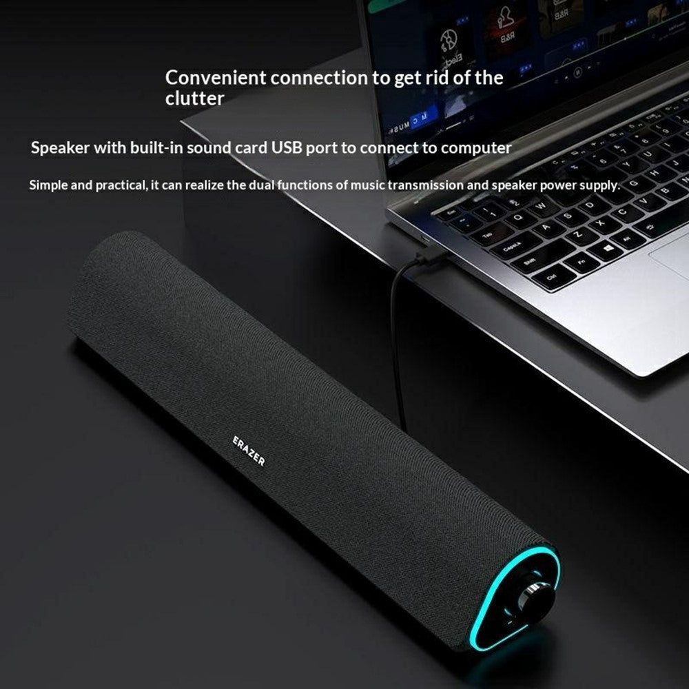 ERAZER W05 Stationära trådanslutna högtalare 6W RGB LED Bluetooth-kompatibel 5.3 Bärbar högtalare med dubbla element för PC-spel (Investerad av Lenovo)