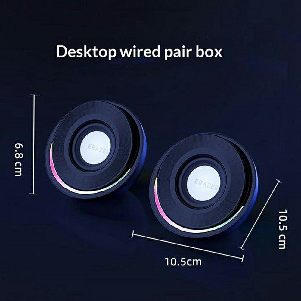 ERAZER A500 1 Pair Desktop 2.0 PC Speakers RGB Bluetooth-compatible USB Wired Computer 10W Audio Speakers (Invested By Lenovo)