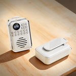 Bärbar Bluetooth-kompatibel 5.3-högtalare med FM-radio, klämfäste, TF-kort, trådlös miniradio för barn och seniorer