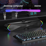 ERAZER W19 USB kablet/Bluetooth-kompatibel 5.3 dobbelt tilstand desktop-højttaler 6W RGB gaming soundbar til PC Bærbar