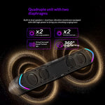 ERAZER W19 USB kablet/Bluetooth-kompatibel 5.3 dobbelt tilstand desktop-højttaler 6W RGB gaming soundbar til PC Bærbar