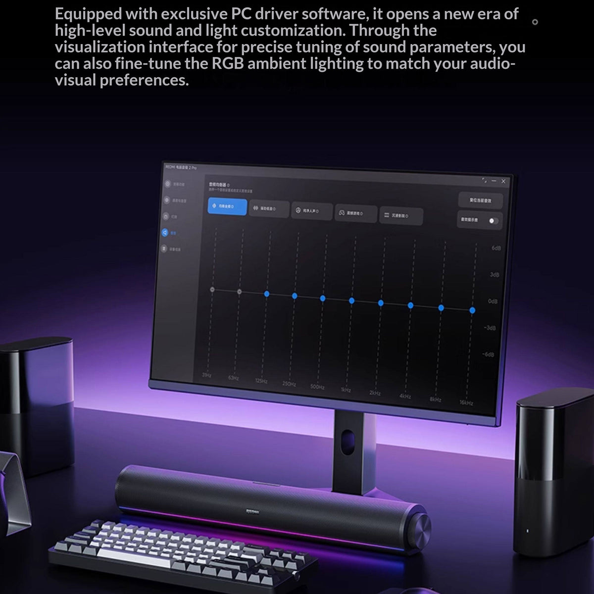 XIAOMI REDMI Computer Speaker 2 Pro 20W Desktop Bluetooth-compatible 5.3 Soundbar with RGB Light, CN Plug (Chinese Version)