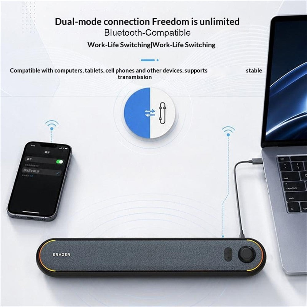 ERAZER W119 Stationär Soundbar RGB-belysning Bluetooth-kompatibel 5.3 USB-driven högtalare för spel (Investerad av Lenovo)