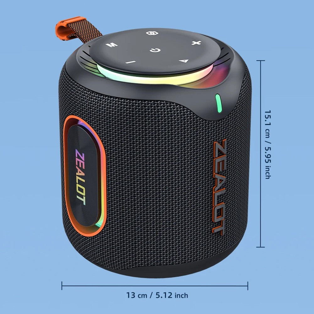 ZEALOT M1 30W bærbar Bluetooth 5.4-højtaler IPX6 vandtæt RGB-lys 6000mAh udendørshøjtaler