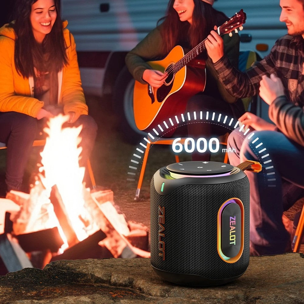 ZEALOT M1 30W bærbar Bluetooth 5.4-højtaler IPX6 vandtæt RGB-lys 6000mAh udendørshøjtaler