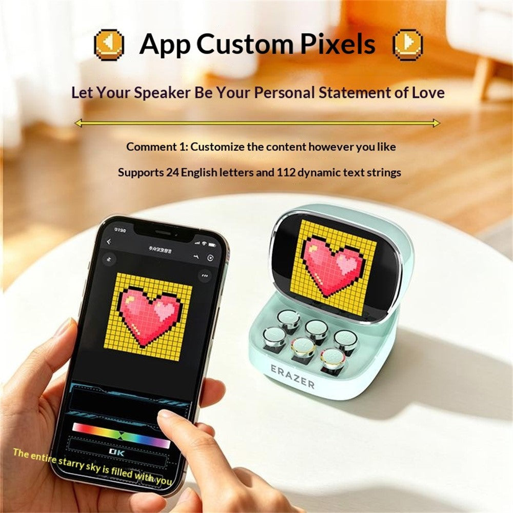 ERAZER B07 256-LED Pixel Screen 10W Wireless Bluetooth-compatible Speaker with Piano Mode (Invested By Lenovo)