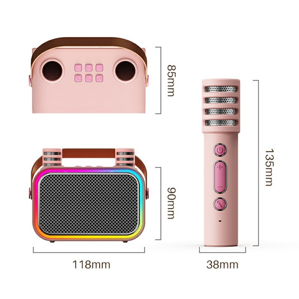 P11 Håndholdt karaokehøjttaler med dobbelte mikrofoner Bluetooth-kompatibel 5.4 RGB-belysning Subwoofer